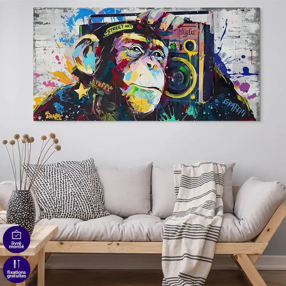 tableau singe coloré