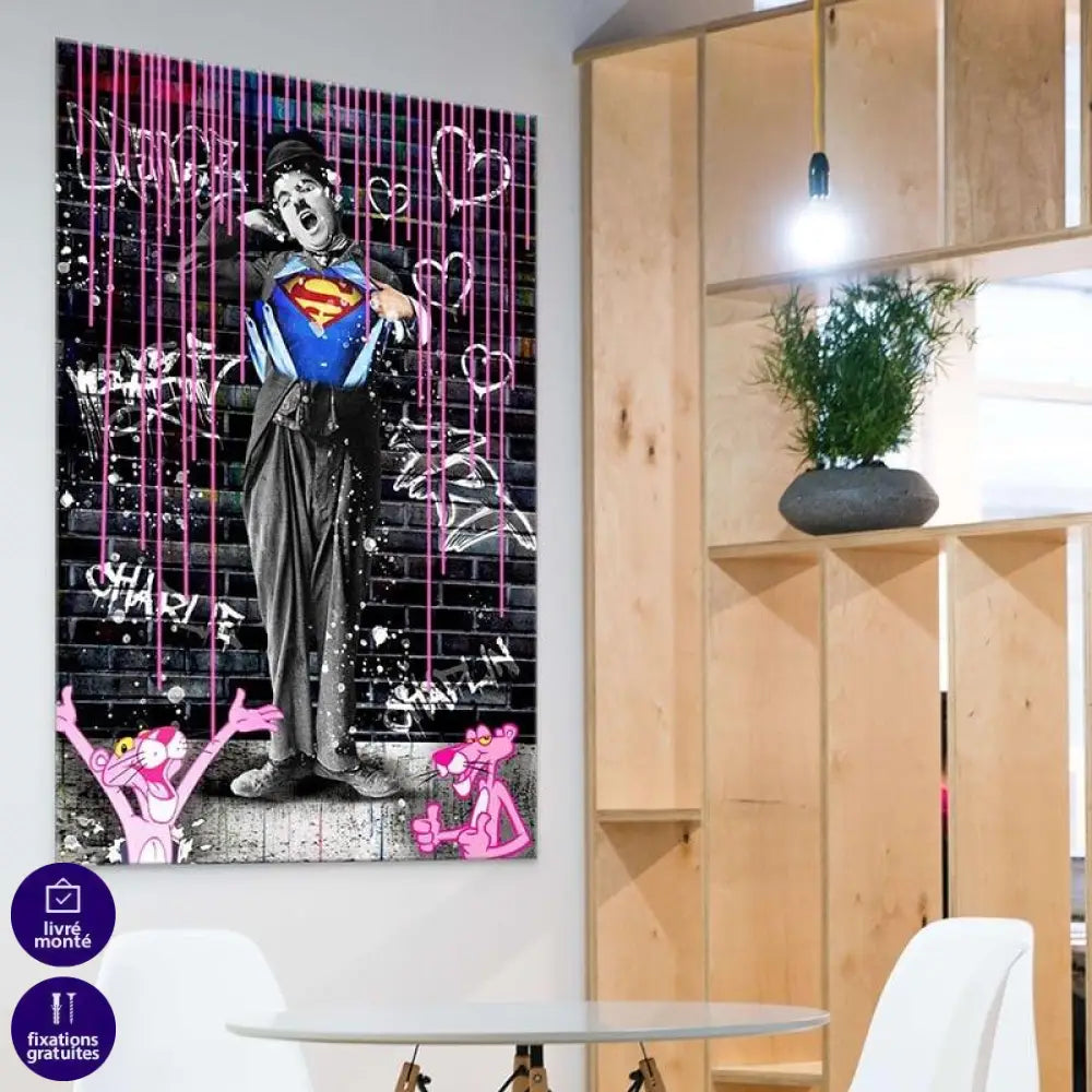 Tableau Street Art Super Charlie - Montableaudeco
