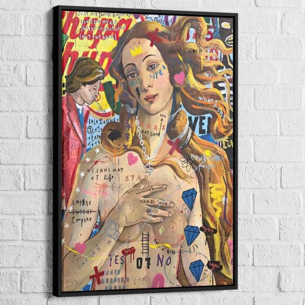 Tableau Street Art Symphonie Pop 40x60cm / Cadre Noir Tableau Street art