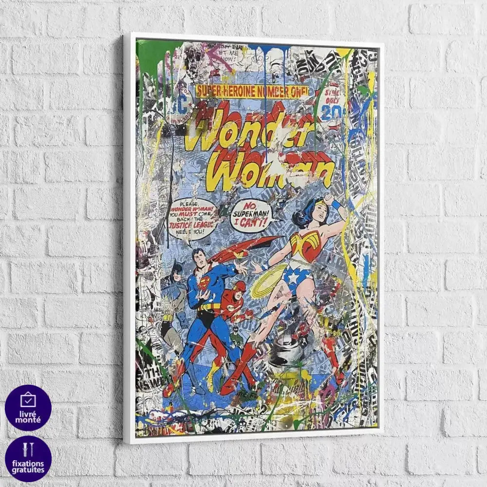 Tableau Street Art Wonder Woman - Montableaudeco