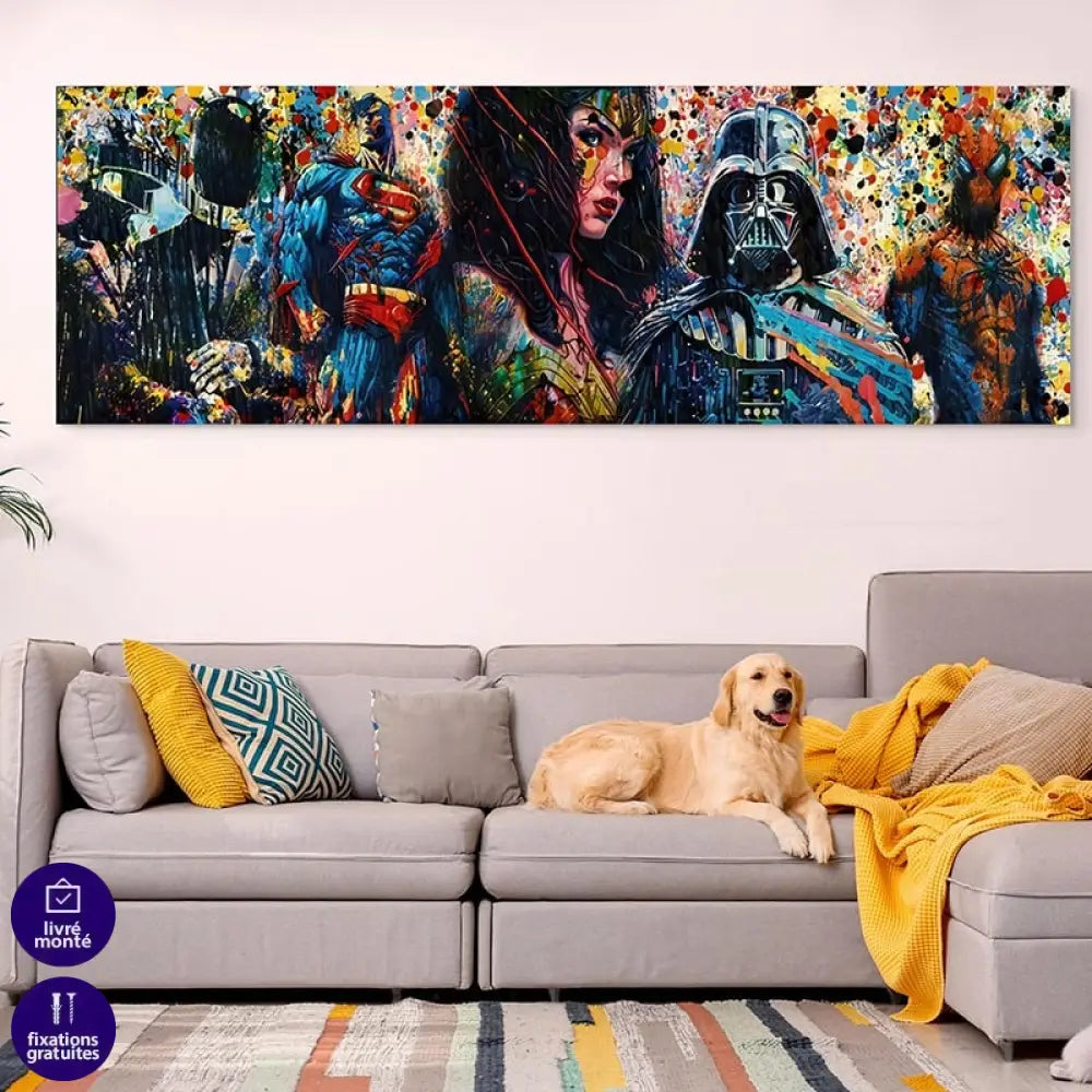 Décoration murale Pop Art Super Héros pour salon ou chambre