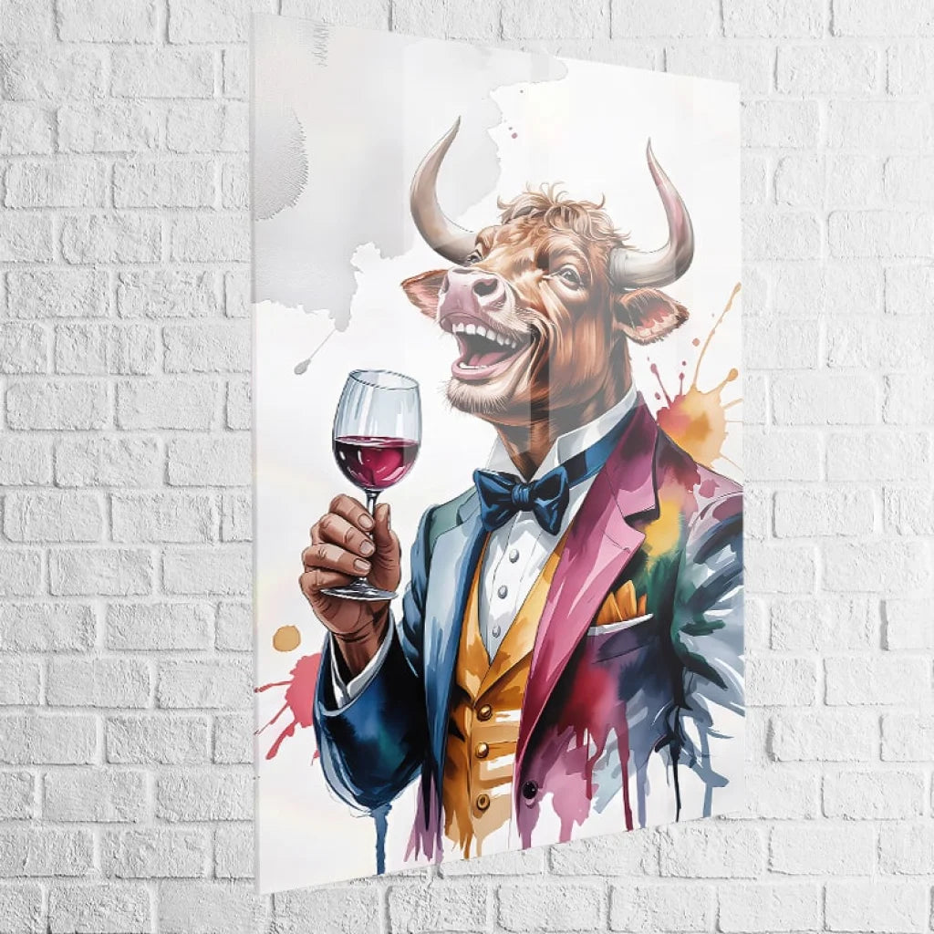 Tableau Taureau Dandy plexiglas – rendu brillant et couleurs intenses