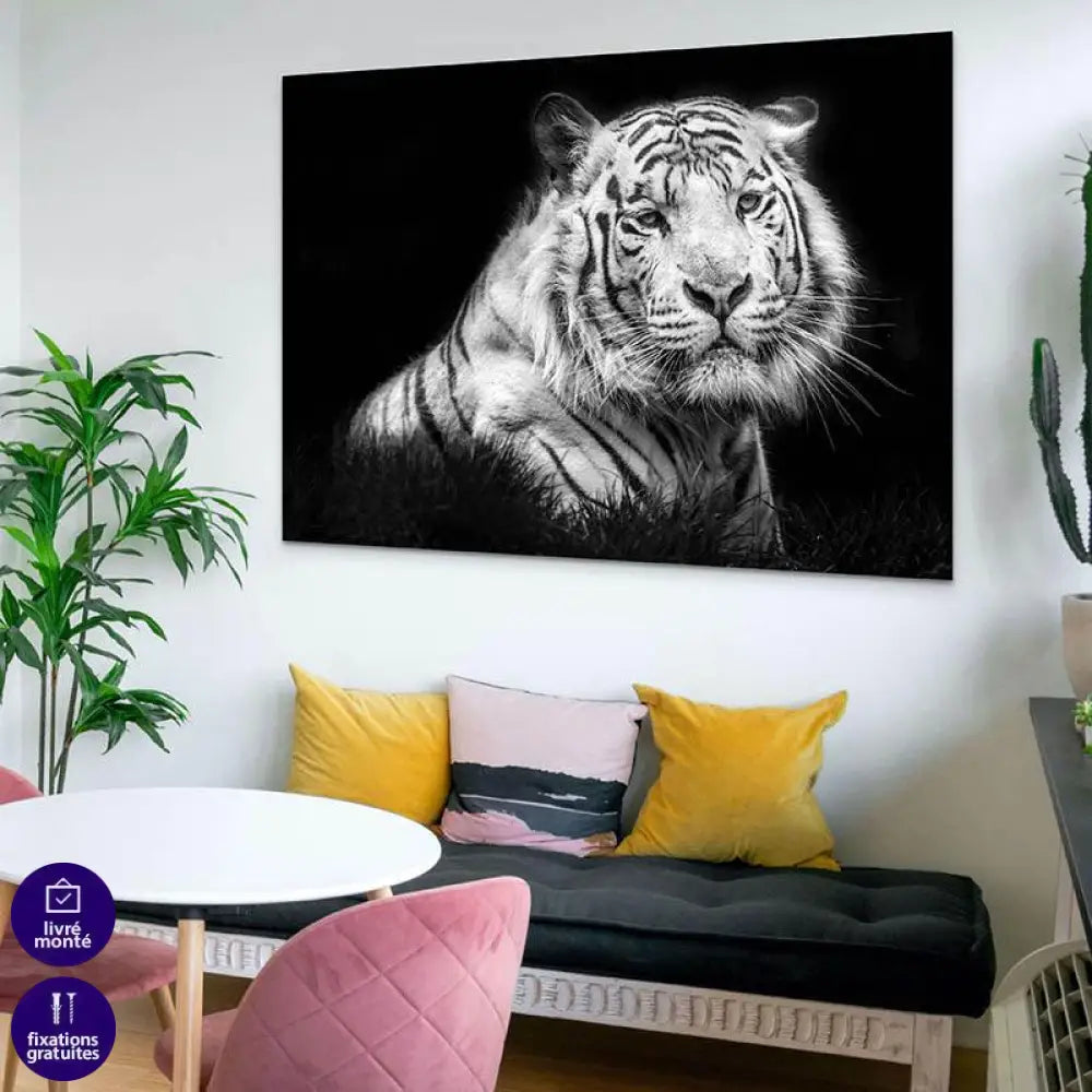 Tableau Tigre noir et blanc - Montableaudeco