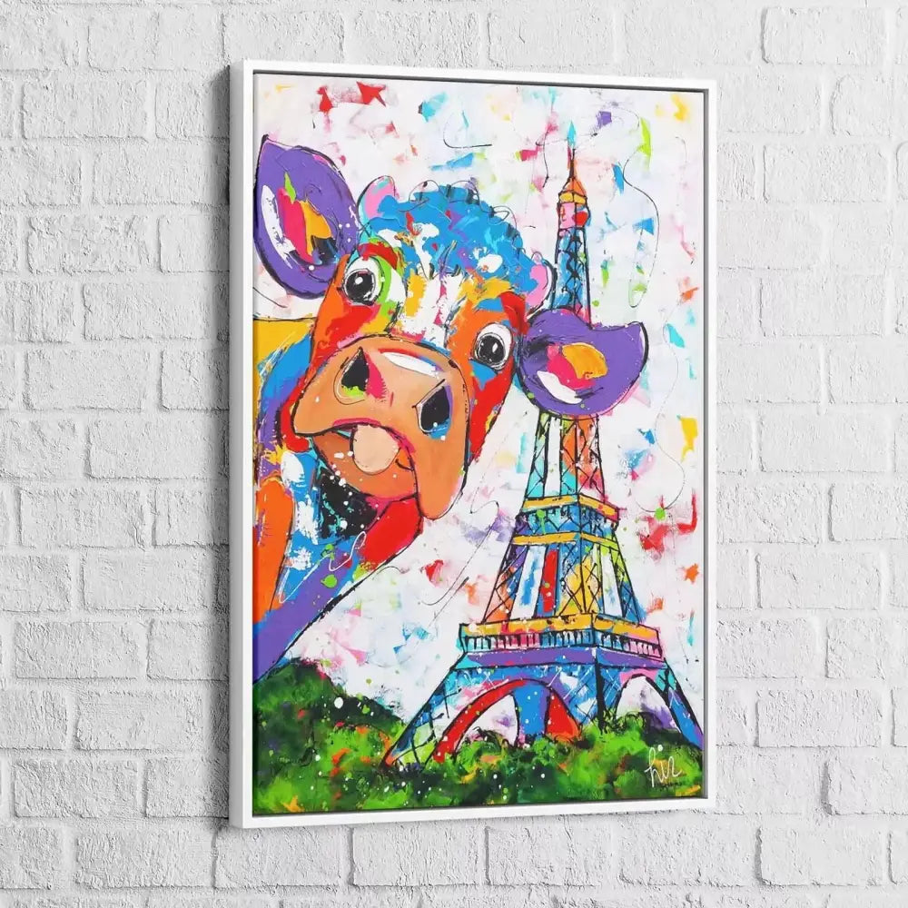 Tableau Vache Colorée à Paris - Montableaudeco