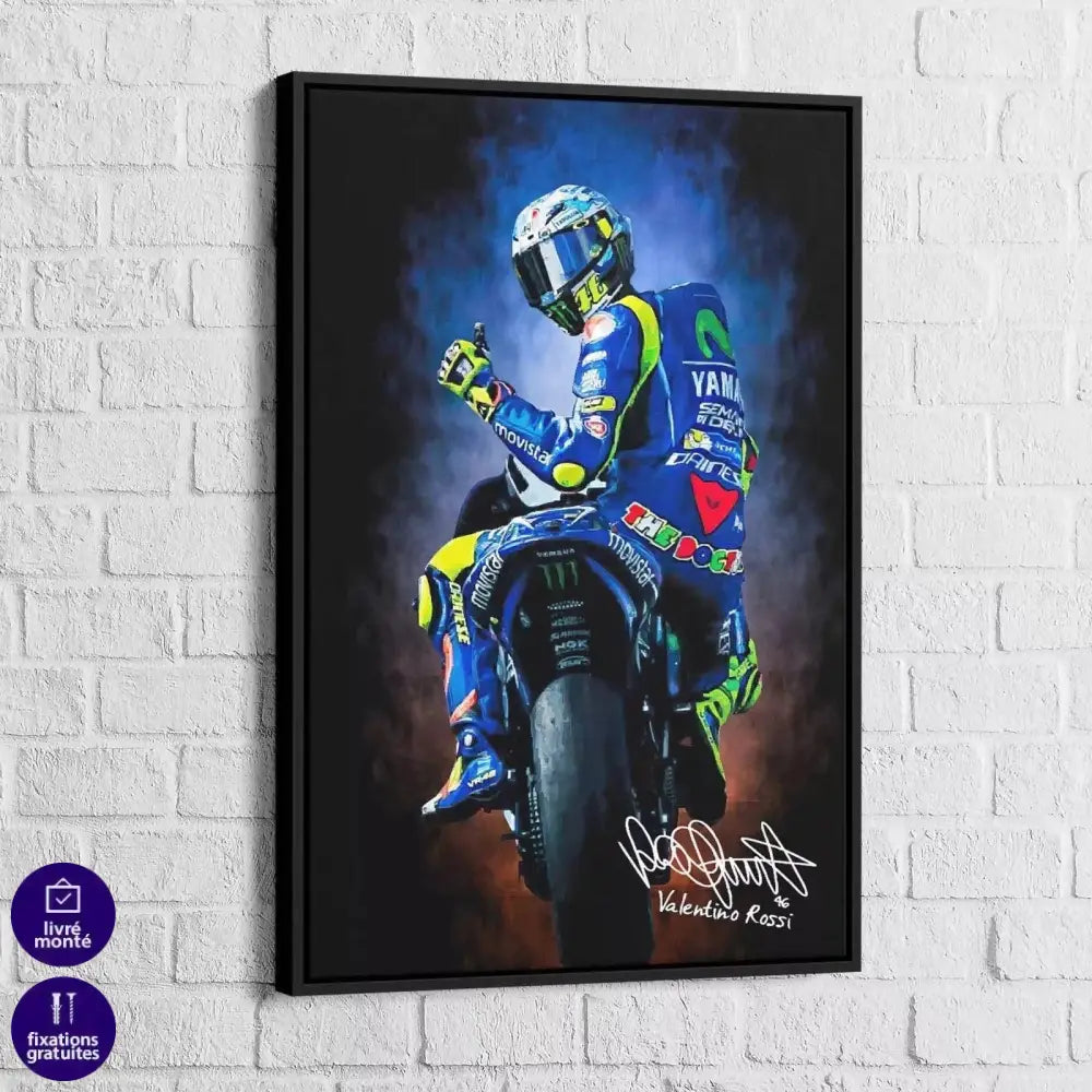 Tableau Valentino Rossi Bleu Signature - Montableaudeco