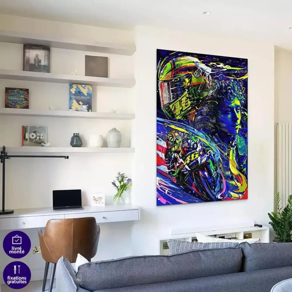 Tableau Valentino Rossi MotoCycle - Montableaudeco