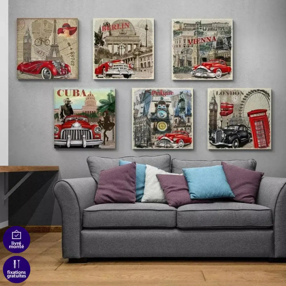 Tableau Vintage Ville Collection - Montableaudeco