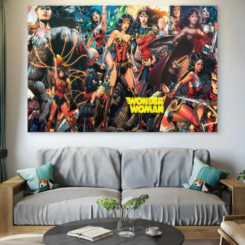 Décoration murale héroïne Wonder Woman en impression sur toile
