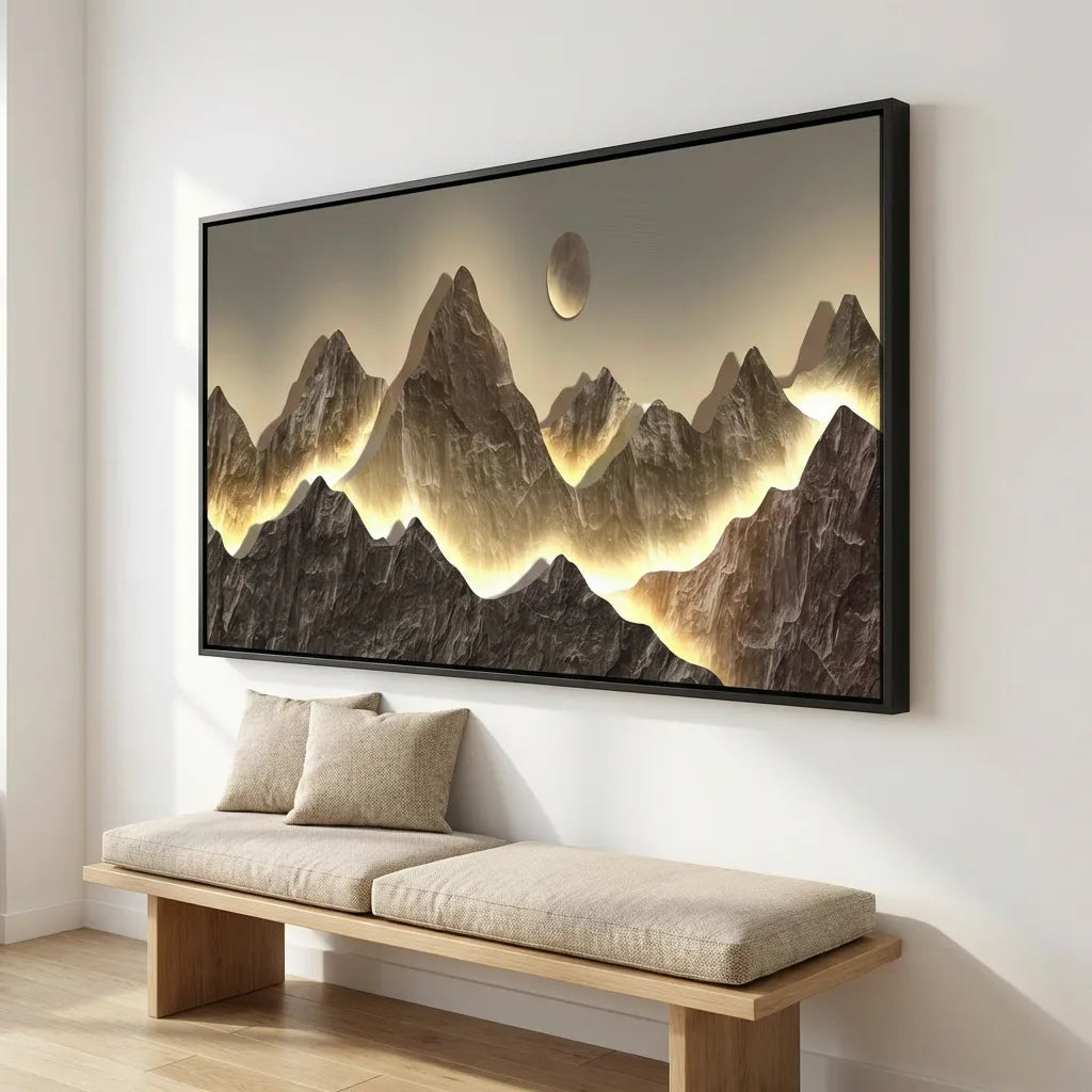 tableau abstrait panoramique effet profondeur et perspective