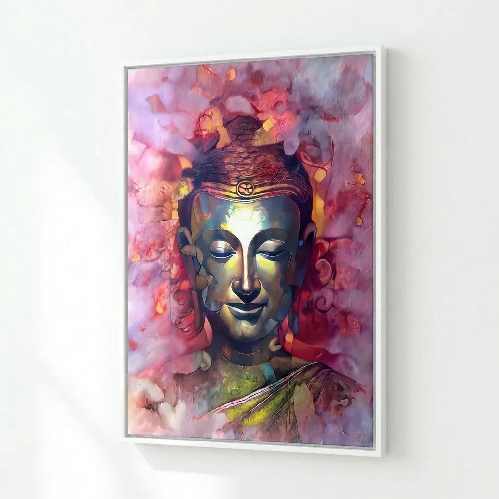 tableau bouddha aura rose décoration intérieure apaisante