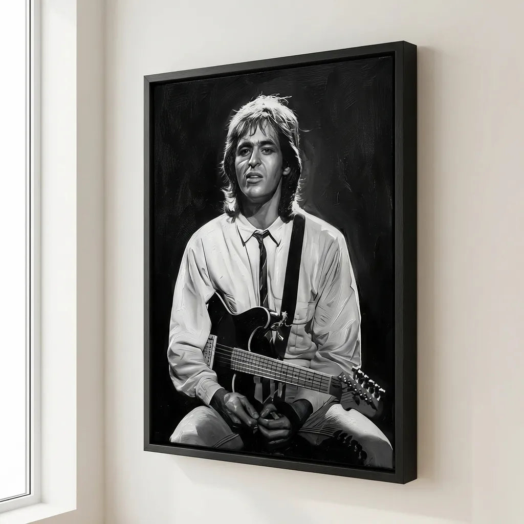 tableau chanteur goldman noir et blanc décoration salon