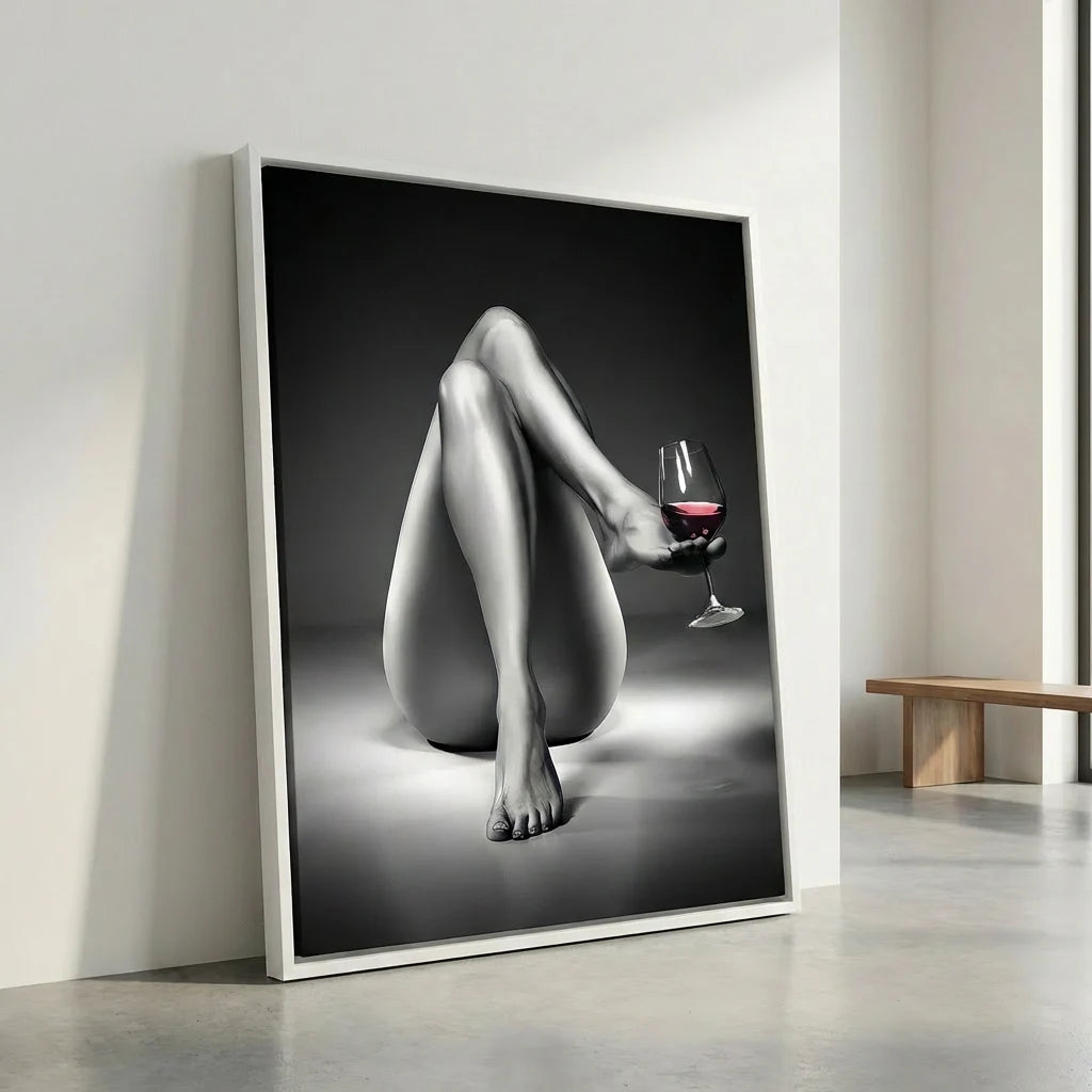 tableau femme sensuelle noir blanc déco salon