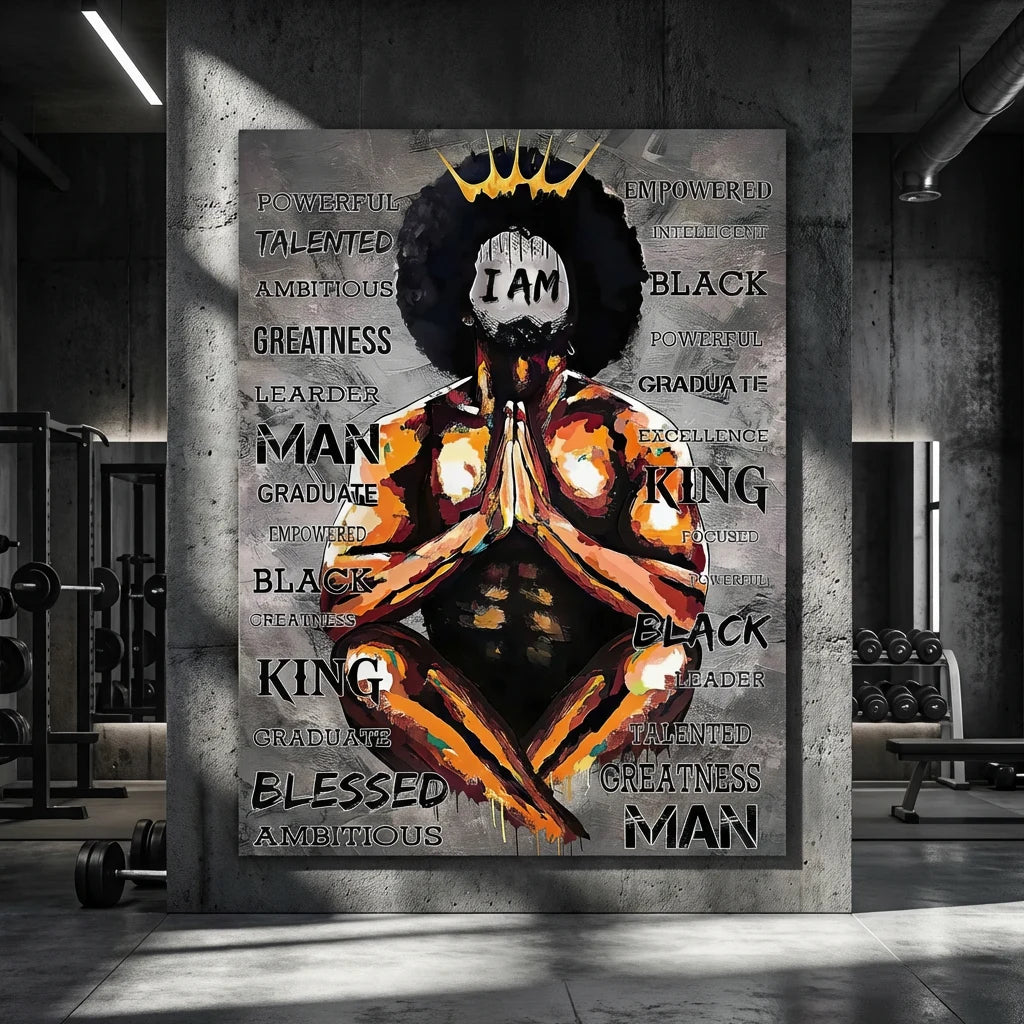 tableau street art homme puissant couronne