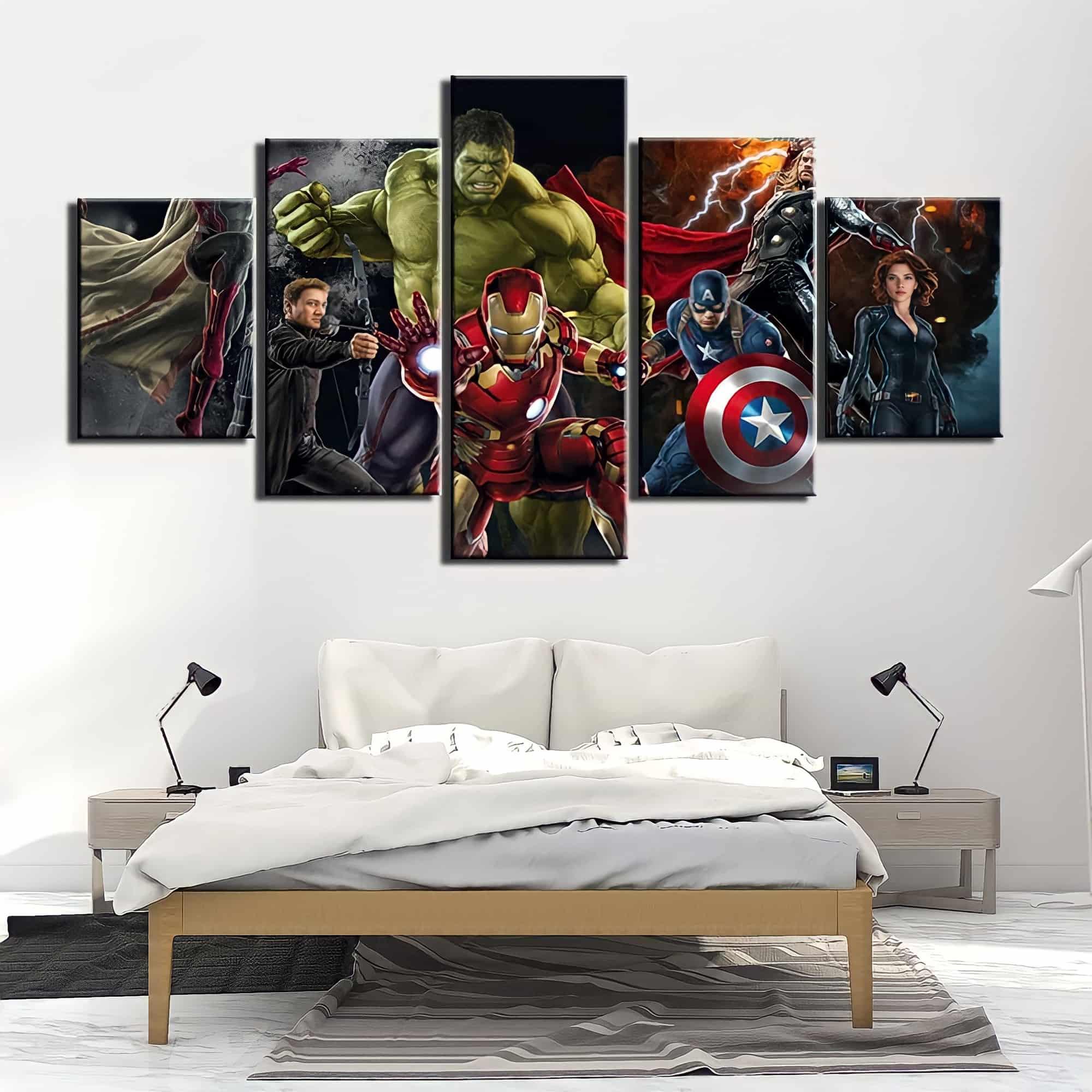 Tableau Marvel Avengers 5 Panneaux  Déco à Prix Grossiste – Montableaudeco