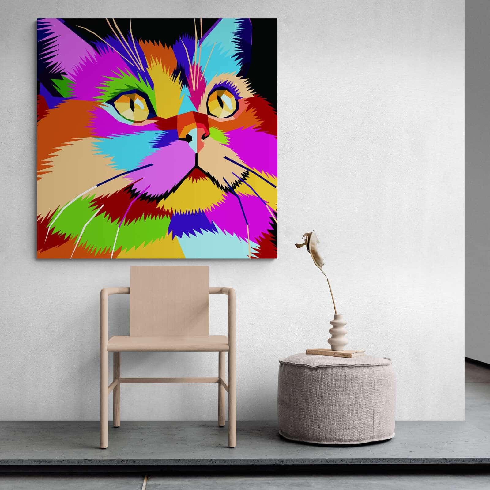 Tableau Chat Pop Art Coloré - Montableaudeco