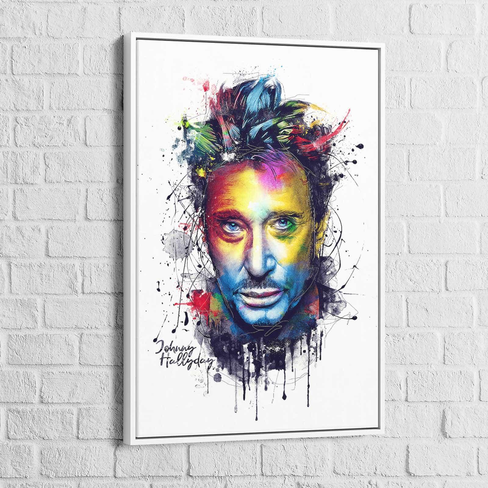 Tableau Johnny Hallyday Aquarelle - Montableaudeco