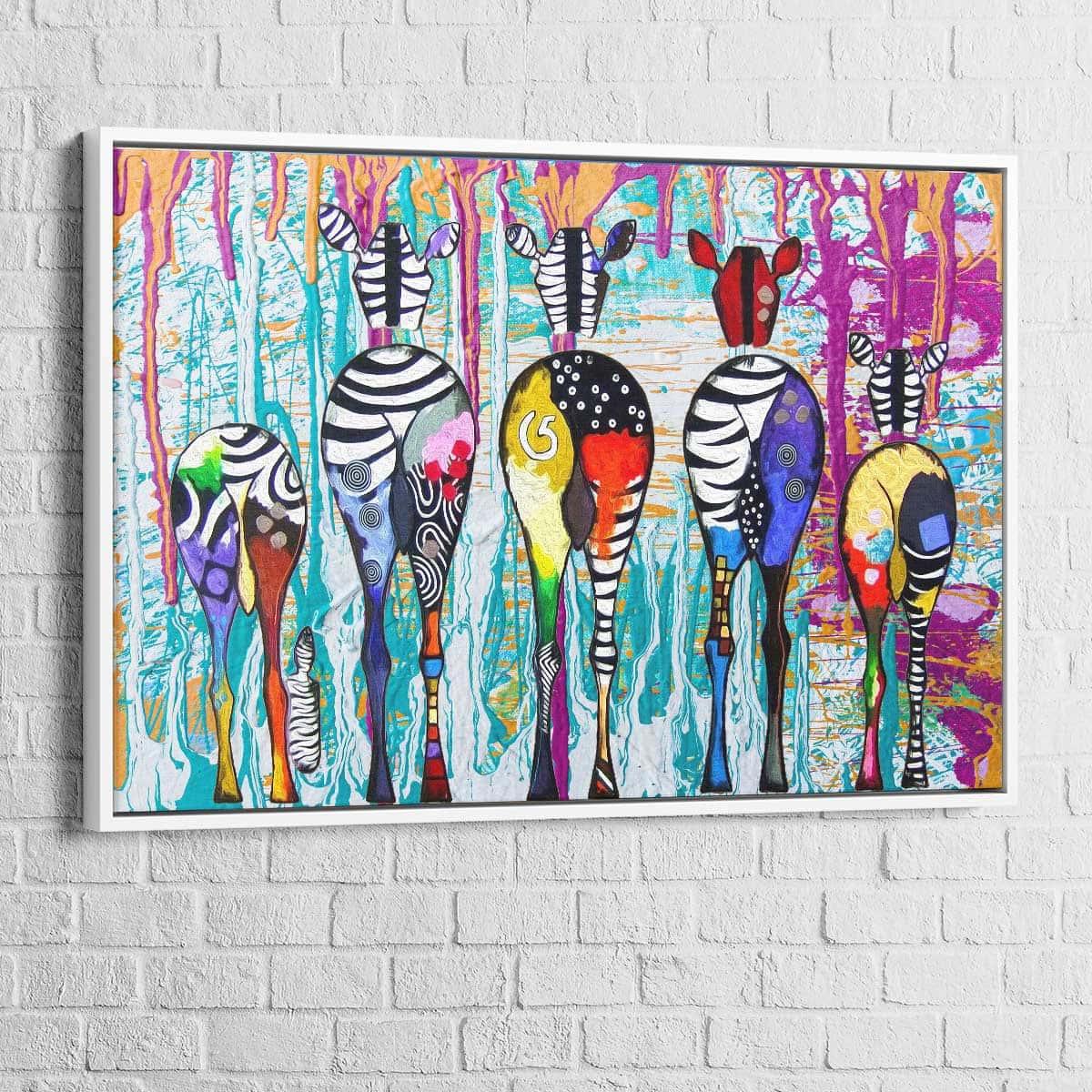 Tableau Les Zèbres colorés - Montableaudeco