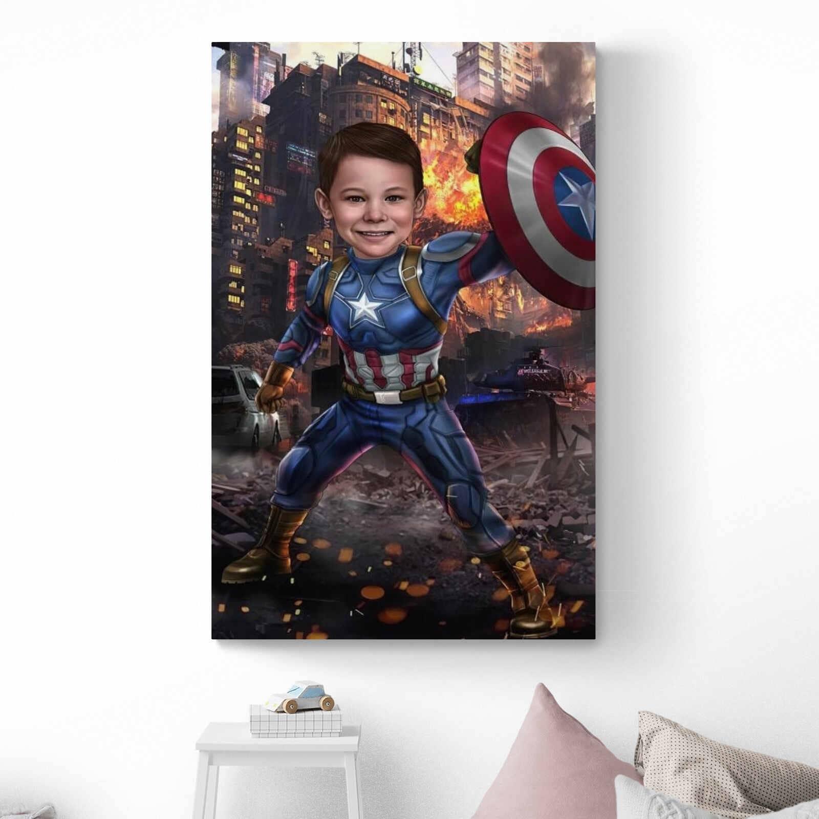 Customizable Superhero Painting Captain America