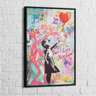Tableau Banksy La fille au Ballon et La Panthère Rose - Montableaudeco
