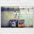 Tableau Street Art Banksy Life is Short - Montableaudeco