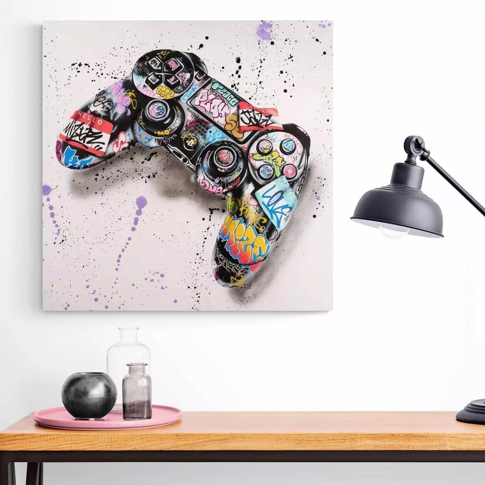 Jeu vidéo Decoration Gaming Couple Murale Art Tableaux Hommes Maison Toile  tableau Peintures Cadeau pour Petit Ami Affiches et Pour Gamer Room
