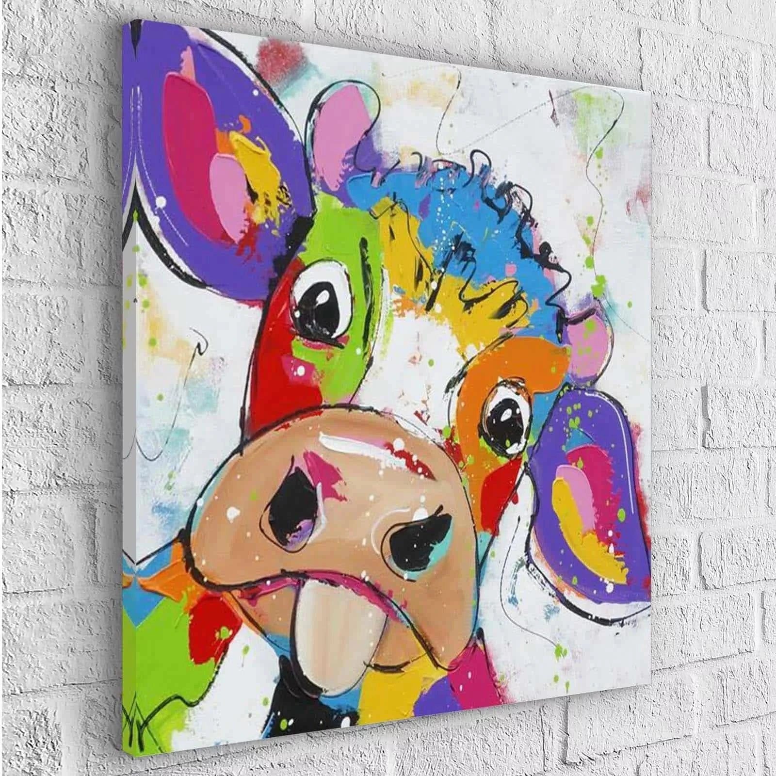 Tableau Vache Colorée Est Folle - Montableaudeco