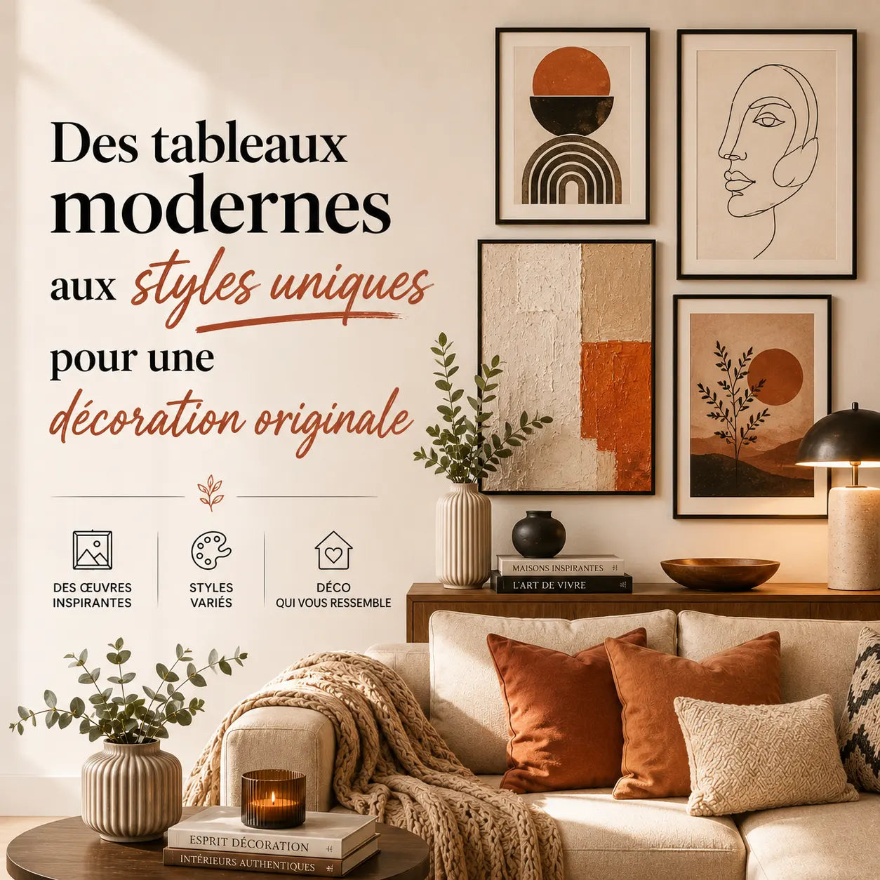 Des tableaux modernes aux styles uniques pour une décoration originale
