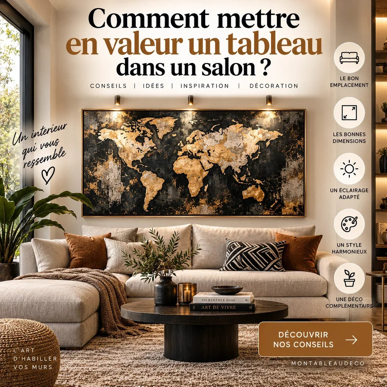 Comment mettre en valeur un tableau dans un salon