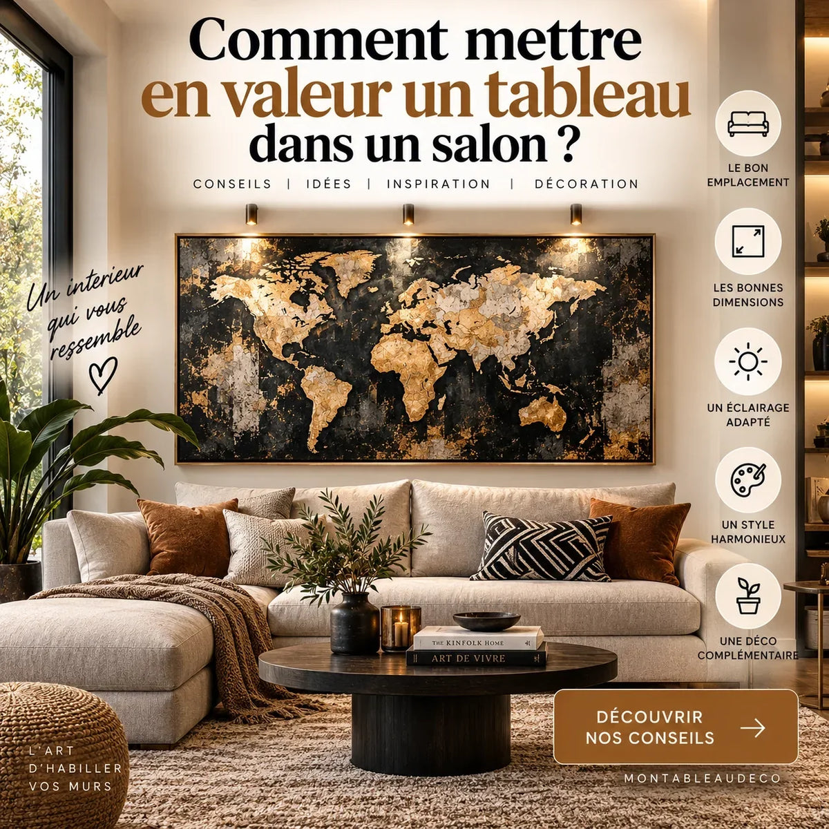 Comment mettre en valeur un tableau dans un salon