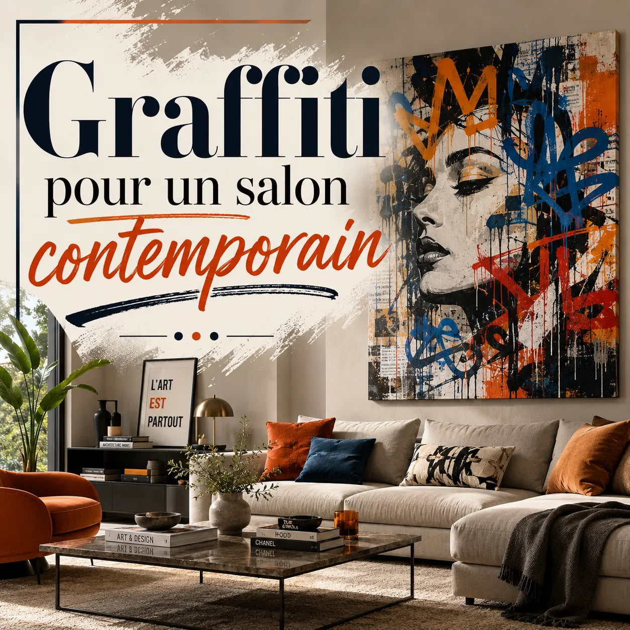 Graffiti pour un salon contemporain