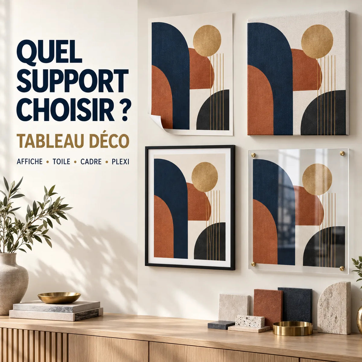 Quel support choisir pour un tableau déco ? Affiche, toile, cadre ou Plexiglas