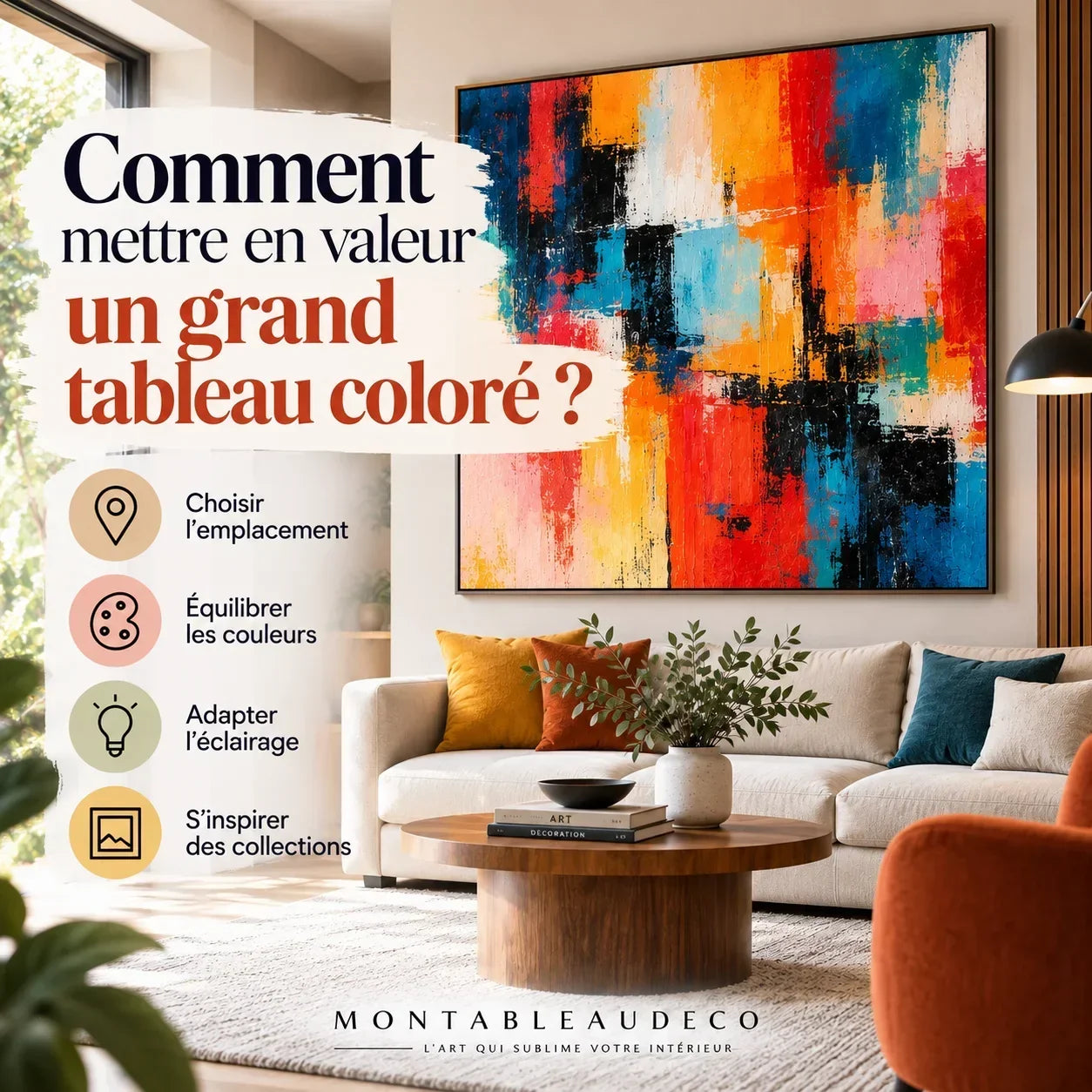 Comment mettre en valeur un grand tableau coloré