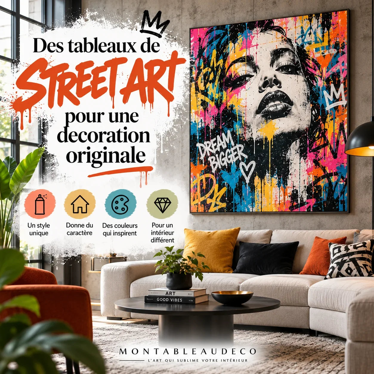 Des tableaux de street art pour une décoration originale