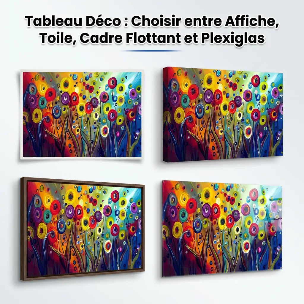 Tableau Déco : Choisir entre Affiche, Toile, Cadre Flottant et Plexiglas