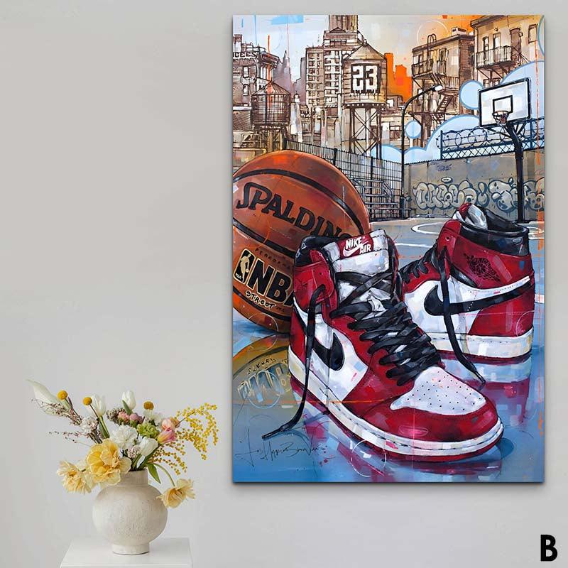 Tableau en verre acrylique Air Jordan Baskets Style de vie