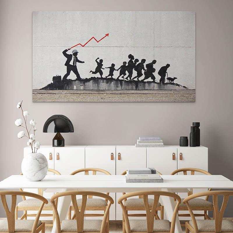 Tableau sur Toile Er is altijd hoop Banksy 3-parties 120x60cm