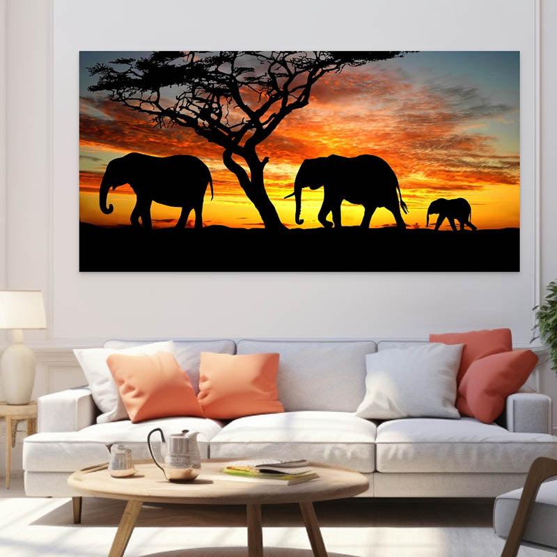 Tableau Eléphant  | Paysage D'Afrique | Profitez des Promos -20%