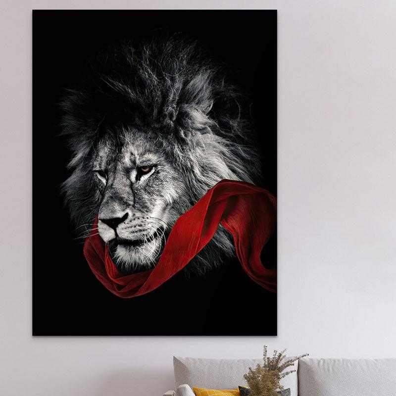 Tableau Lion noir et Blanc - Montableaudeco