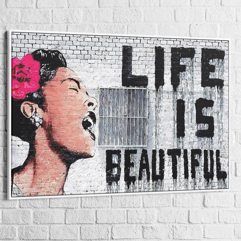Tableau Banksy Life is Beautiful - Montableaudeco