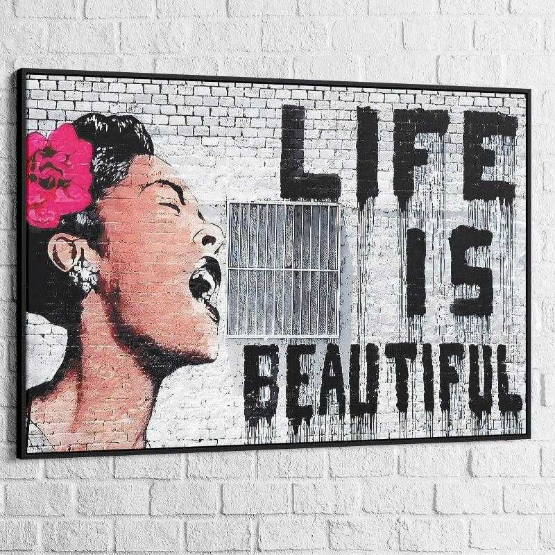 Tableau Banksy Life is Beautiful - Montableaudeco
