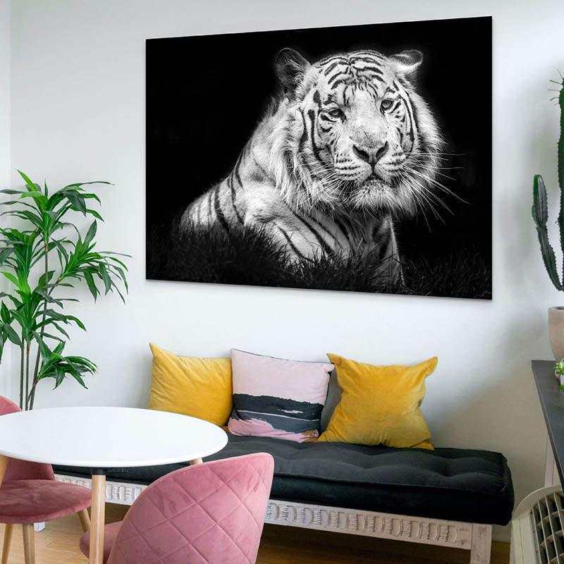 Tableau Tigre noir et blanc - Montableaudeco