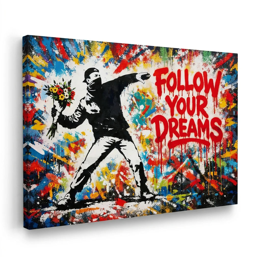 Tableau Graffiti Suivez Vos Rêves - Tableau Street Art