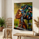 Affiche Afrique Femme du Pays style art ethnique contemporain