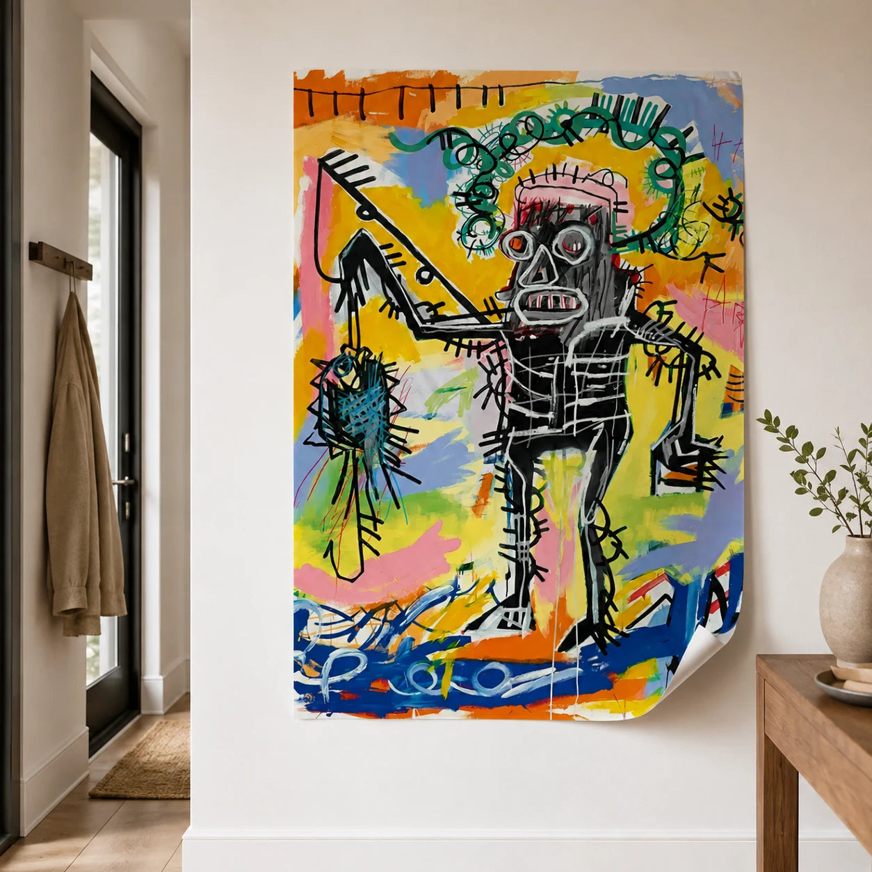 Affiche Basquiat Warrior sans cadre – poster street art coloré