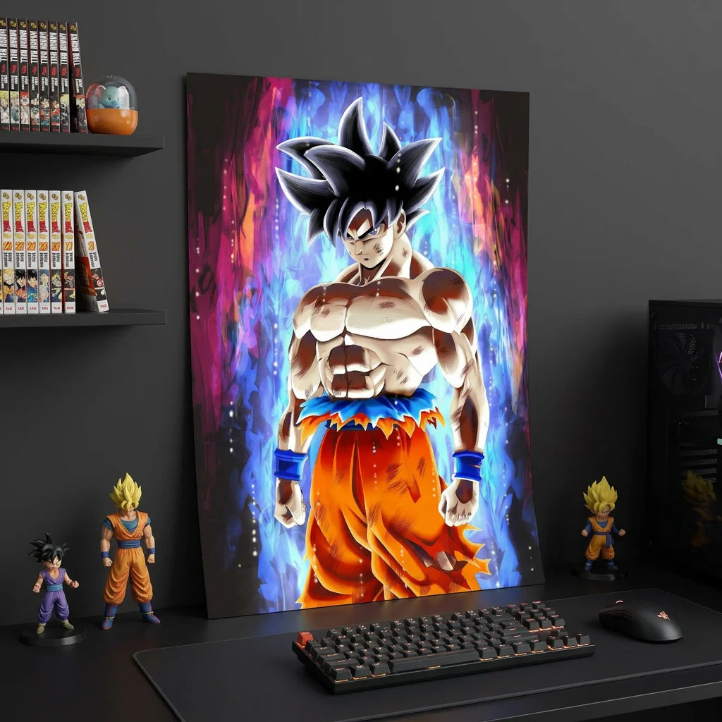 Affiche Dragon Ball Goku avec aura de puissance