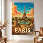 Affiche Paris Eiffel sans cadre – poster vintage coloré de la Tour Eiffel