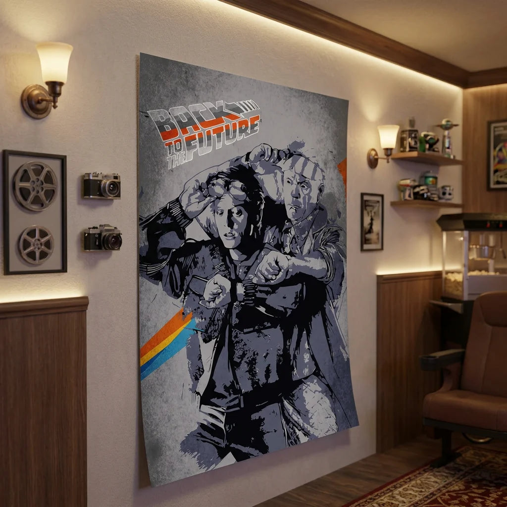 Affiche Retour vers le Futur avec effet pop culture