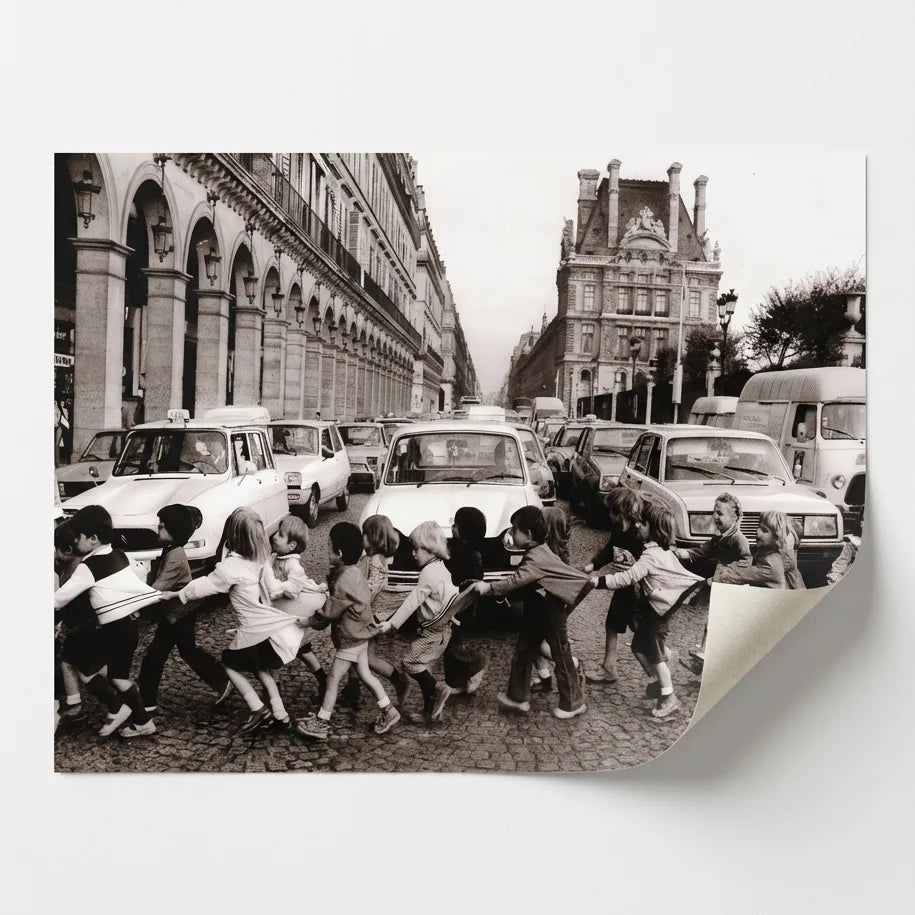 Affiche photo Paris Les tabliers de la rue de Rivoli style Robert Doisneau sans cadre