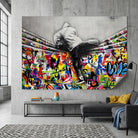 Tableau Street Art Banksy Le Mur - 40x60cm / Affiche sans cadre - Tableau Street Art