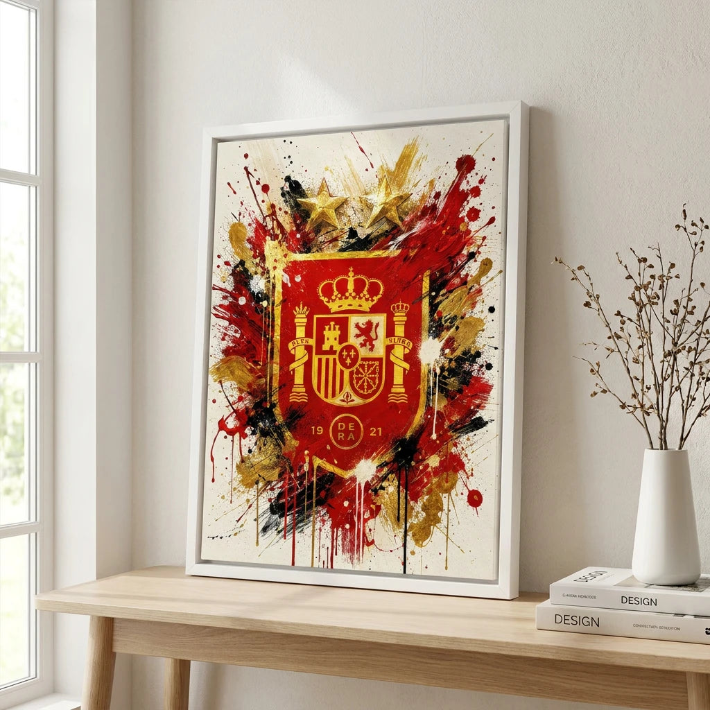 Blason Espagne football avec éclaboussures de peinture